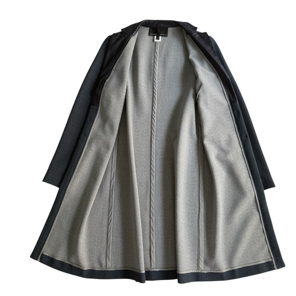 Yansi Fugel Wool Blend Coat Small S Blue Lightweight Minimalist Transitional Lay - Picture 13 of 14